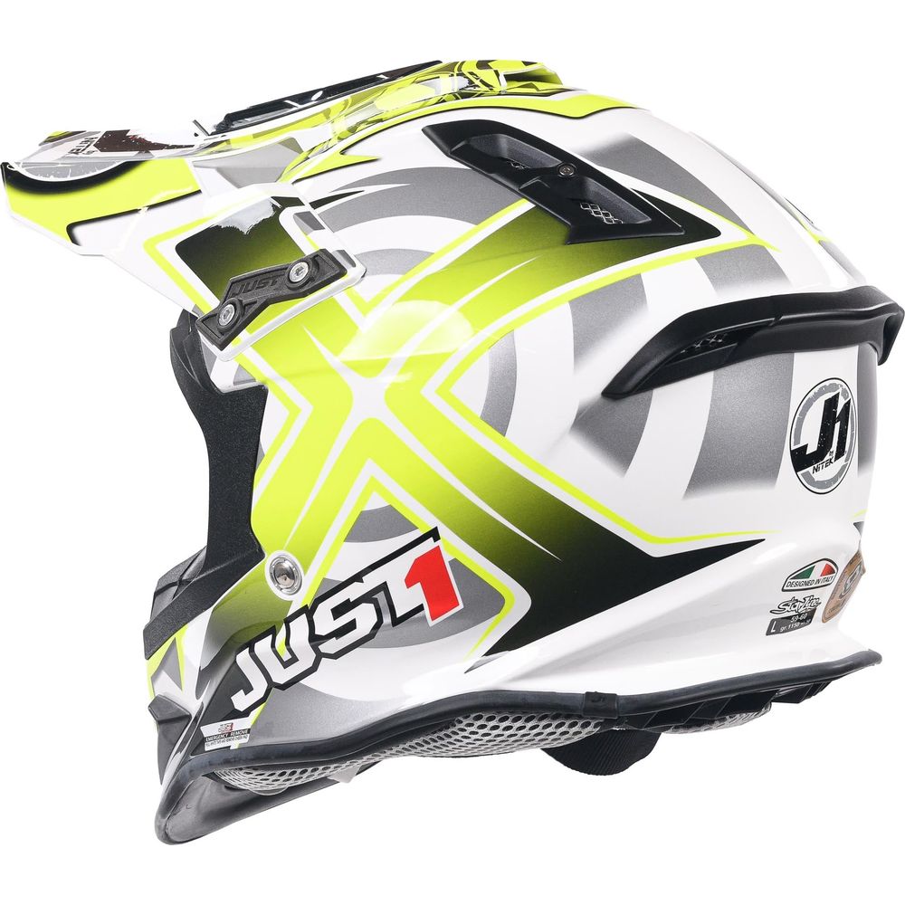 Just1 J12 Carbon MX Helmet Mister X Yellow FREE 1 YEAR Returns, FREE UK Delivery | ThrottleChimp