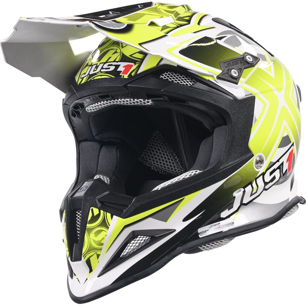 Just1 J12 Carbon MX Helmet Mister X Yellow FREE 1 YEAR Returns, FREE UK Delivery | ThrottleChimp