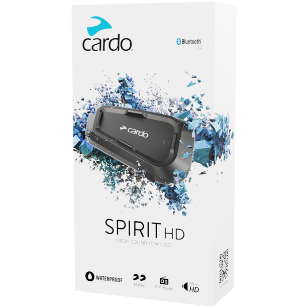 Cardo Spirit HD Single Bluetooth Intercom System Black