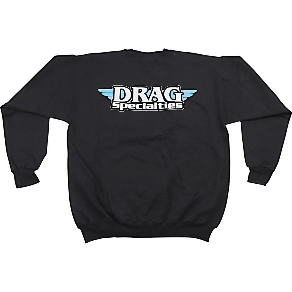 Drag Specialties Crewneck Cotton Sweatshirt Black FREE 1 YEAR Returns, FREE UK Delivery | ThrottleChimp