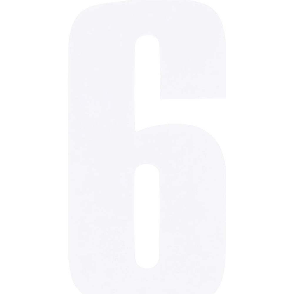 Bike It Race Numbers #6 Decal White FREE 1 YEAR Returns, FREE UK Delivery | ThrottleChimp