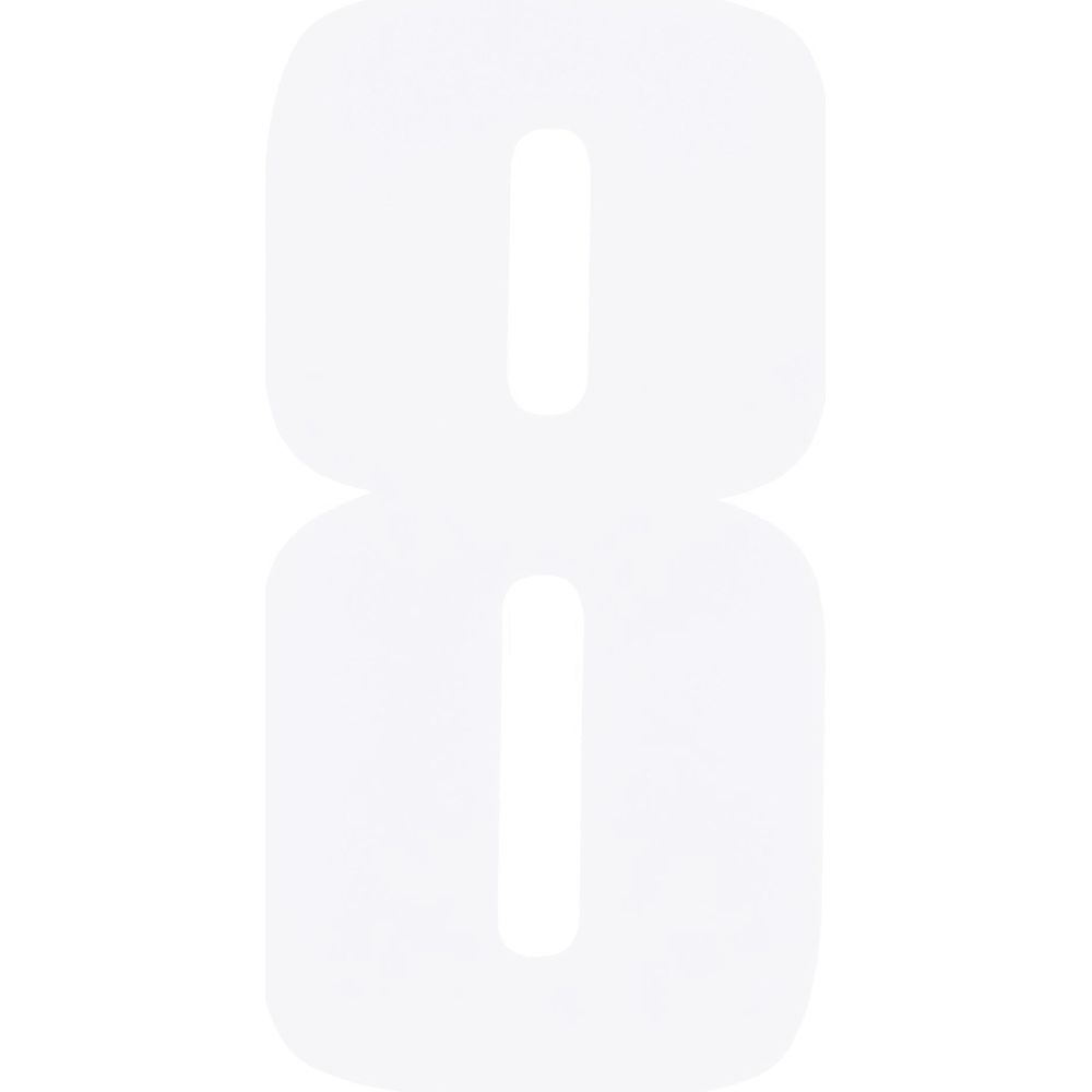 Bike It Race Numbers #8 Decal White FREE 1 YEAR Returns, FREE UK Delivery | ThrottleChimp
