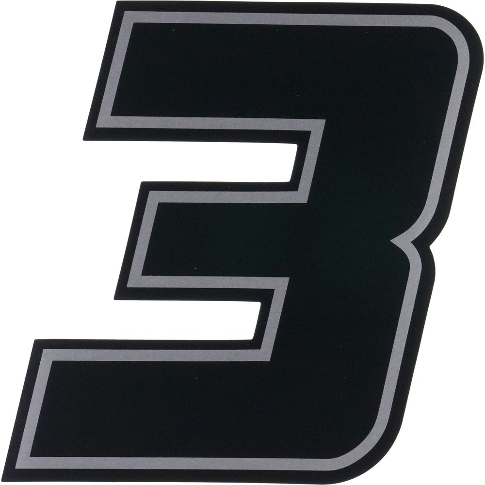 Bike It Deluxe Race Numbers #3 Decal Black FREE 1 YEAR Returns, FREE UK Delivery | ThrottleChimp
