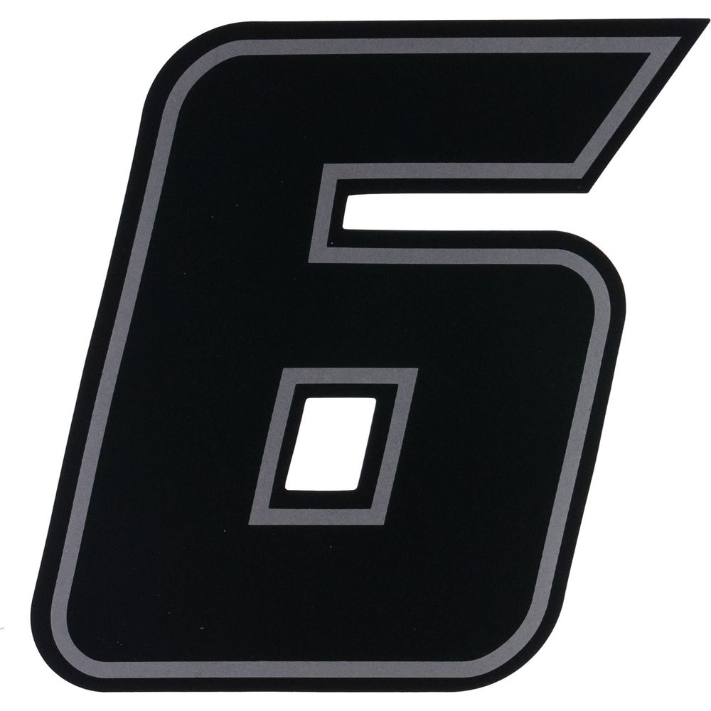 Bike It Deluxe Race Numbers #6 Decal Black FREE 1 YEAR Returns, FREE UK Delivery | ThrottleChimp