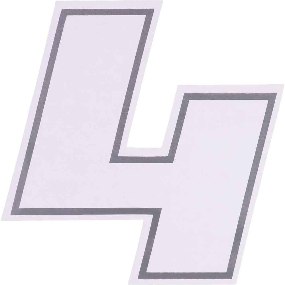 Bike It Deluxe Race Numbers #4 Decal White FREE 1 YEAR Returns, FREE UK Delivery | ThrottleChimp