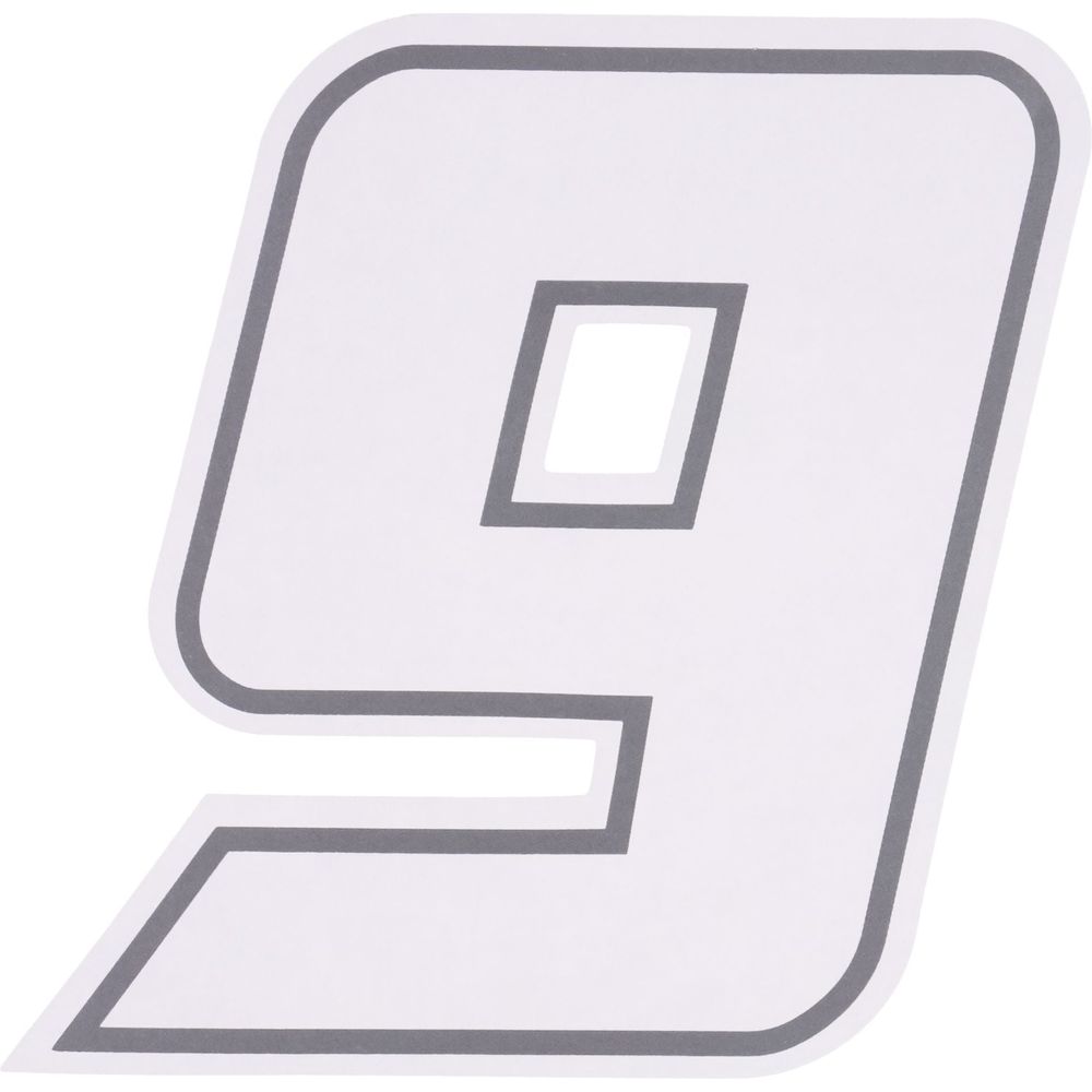 Bike It Deluxe Race Numbers #9 Decal White FREE 1 YEAR Returns, FREE UK Delivery | ThrottleChimp