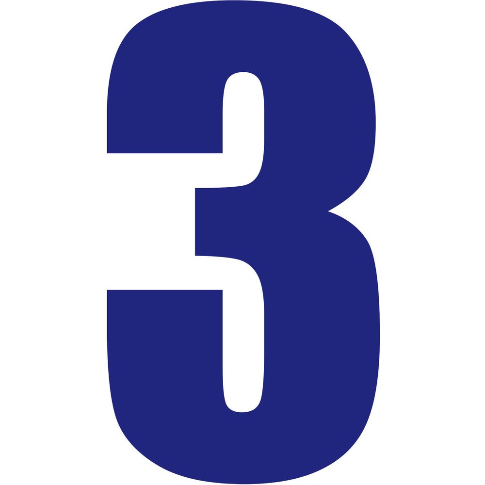 Bike It Race Numbers #3 Decal Blue FREE 1 YEAR Returns, FREE UK Delivery | ThrottleChimp