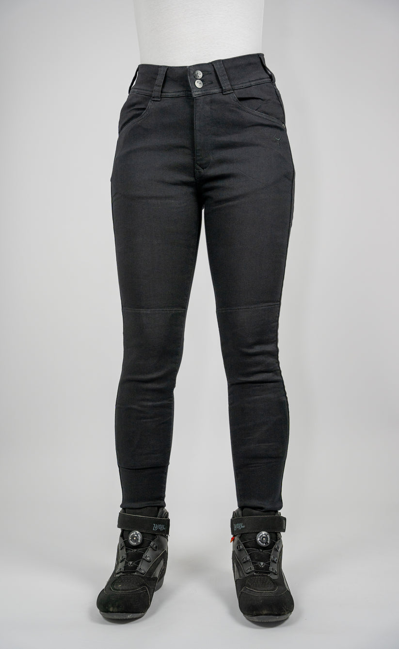 Bull-it Fury Ladies Skinny Fit Denim Jeans Black FREE 1 YEAR Returns, FREE UK Delivery | ThrottleChimp