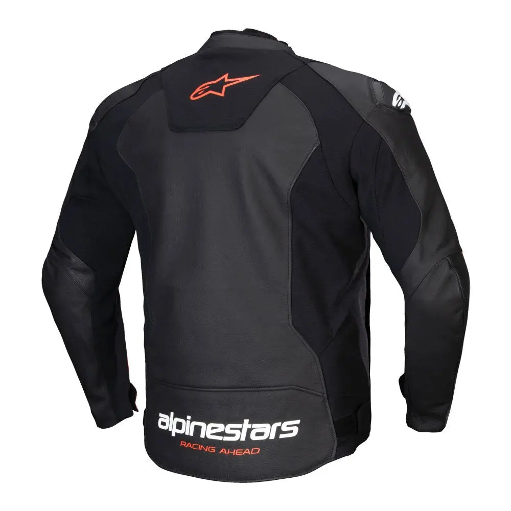 Alpinestars Faster V3 Leather Jacket Black / Fluo Red