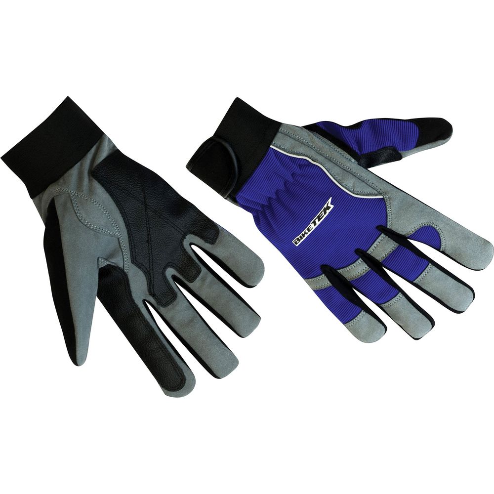 BikeTek Full-Finger Mechanics Gloves Blue FREE 1 YEAR Returns, FREE UK Delivery | ThrottleChimp
