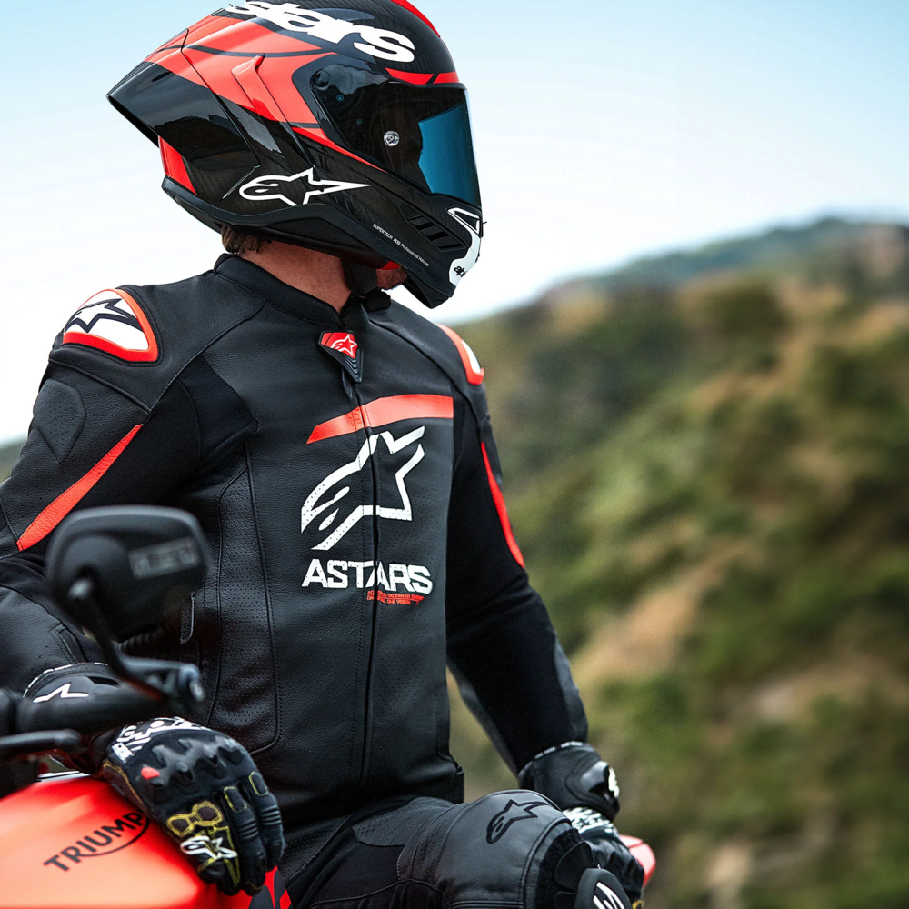 Alpinestars GP Plus R V4 Airflow Leather Jacket Black Fluo Red White