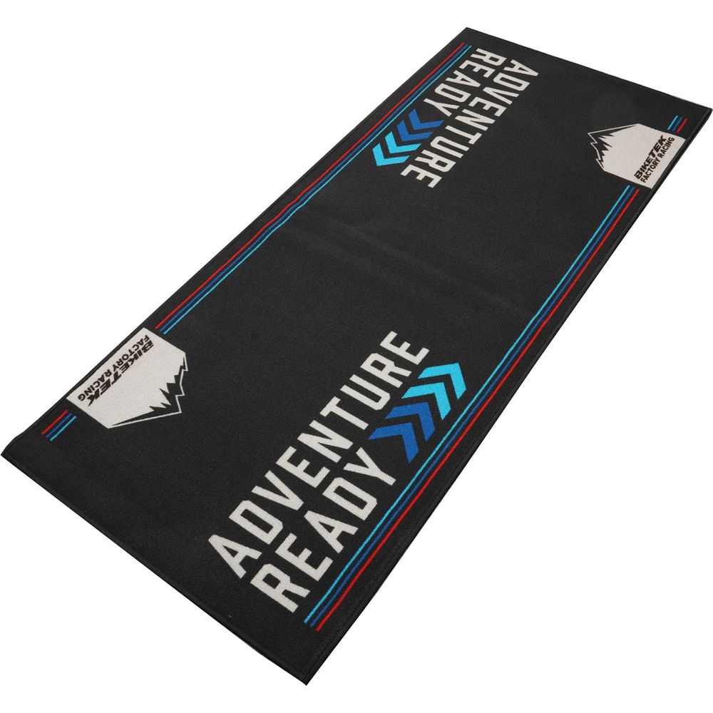 BikeTek Adventure Series Garage Mat Black / Blue FREE 1 YEAR Returns, FREE UK Delivery | ThrottleChimp