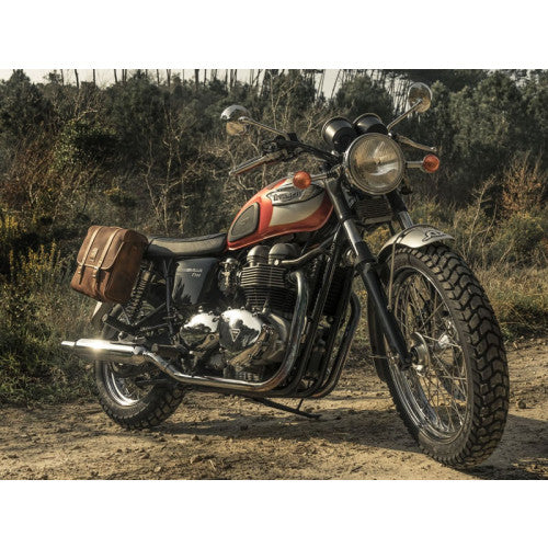 Longride Waxed Canvas Quick Release Saddlebag Brown - 12.5 Liters