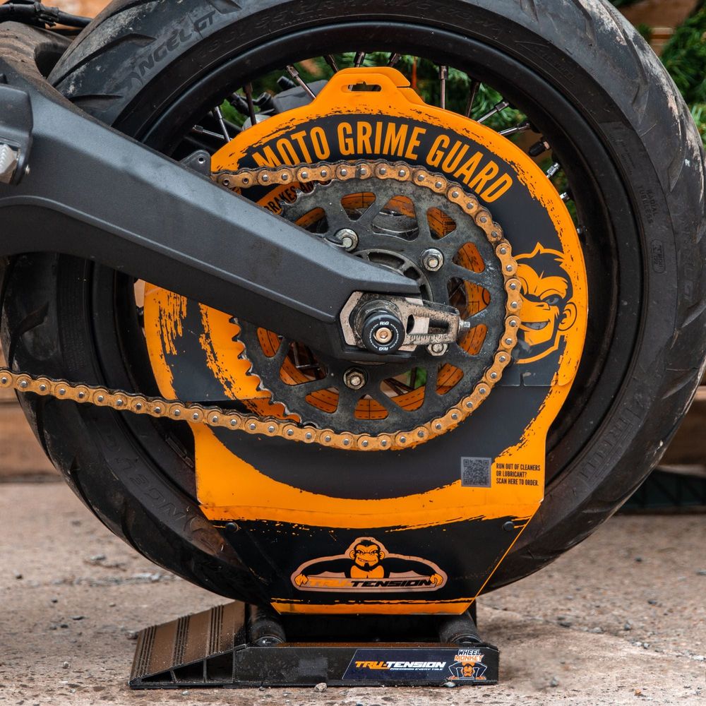 Tru-Tension Motorcycle Grime Guard Orange FREE 1 YEAR Returns, FREE UK Delivery | ThrottleChimp