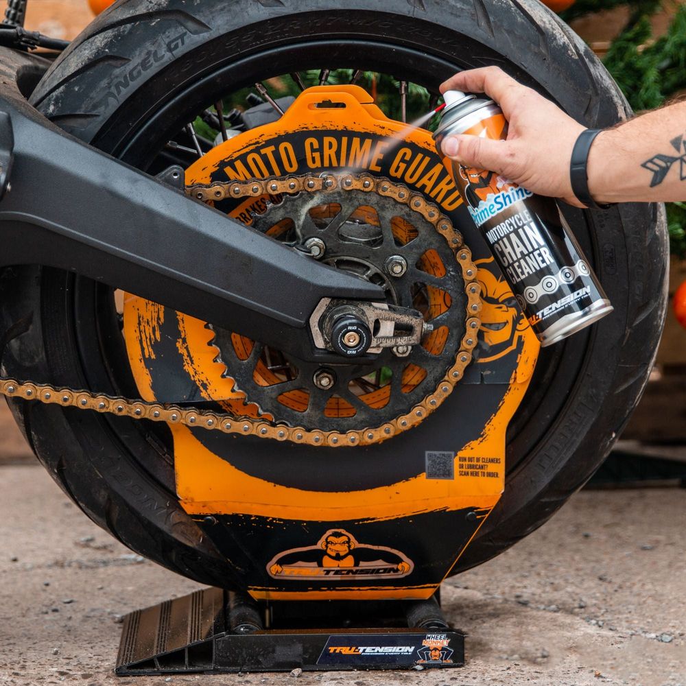 Tru-Tension Motorcycle Grime Guard Orange FREE 1 YEAR Returns, FREE UK Delivery | ThrottleChimp