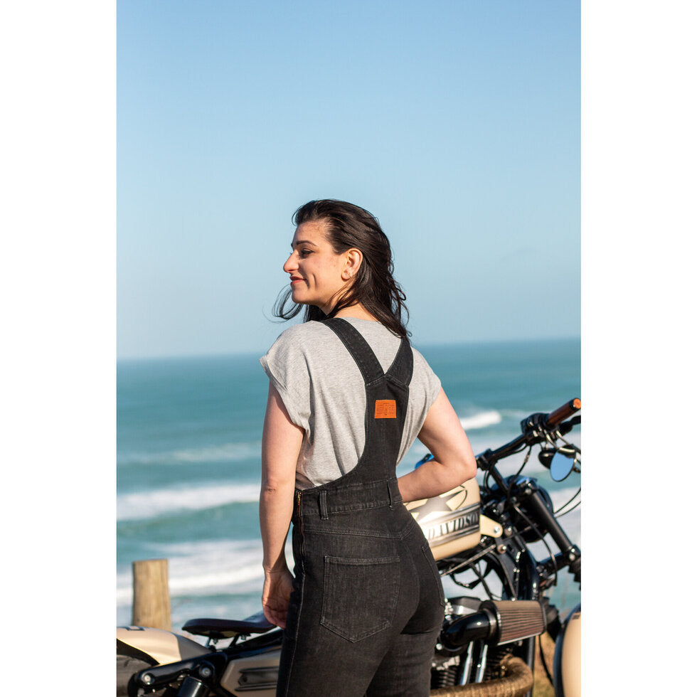 MotoGirl Daisy Ladies Dungaree Black FREE 1 YEAR Returns, FREE UK Delivery | ThrottleChimp