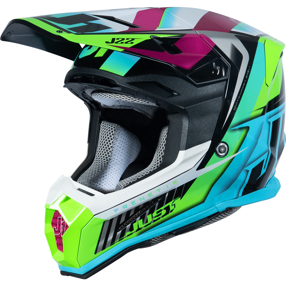 Just1 J22 Motocross Helmet Frenetik Neon Fluo Lime / Black FREE 1 YEAR Returns, FREE UK Delivery | ThrottleChimp