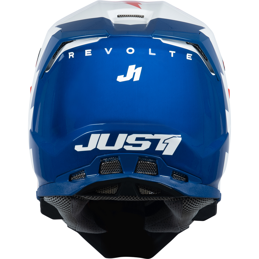 Just1 J22 Motocross Helmet Revolt Red / Blue / White FREE 1 YEAR Returns, FREE UK Delivery | ThrottleChimp