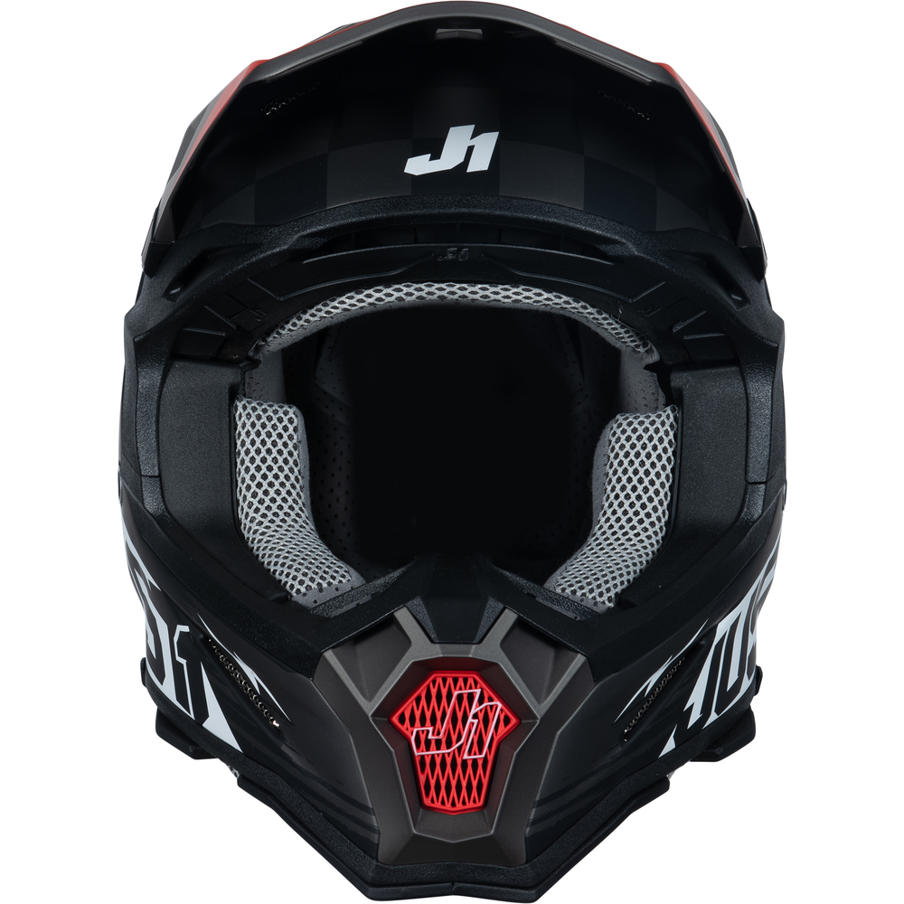 Just1 J22 Motocross Helmet Flagman Red / Titanium / Black FREE 1 YEAR Returns, FREE UK Delivery | ThrottleChimp