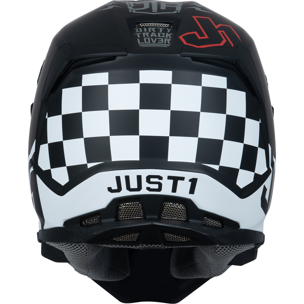 Just1 J22 Motocross Helmet Flagman Red / Titanium / Black FREE 1 YEAR Returns, FREE UK Delivery | ThrottleChimp