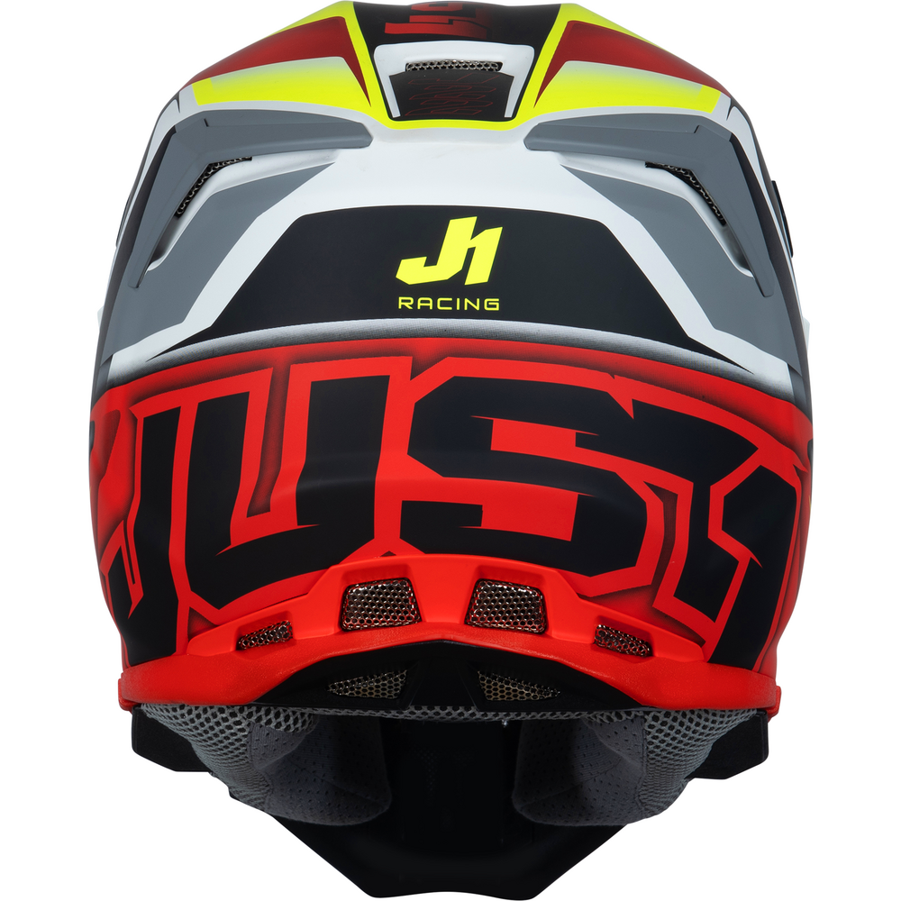 Just1 J22 Motocross Helmet Frenetik Fire Fluo Yellow / Red / White FREE 1 YEAR Returns, FREE UK Delivery | ThrottleChimp