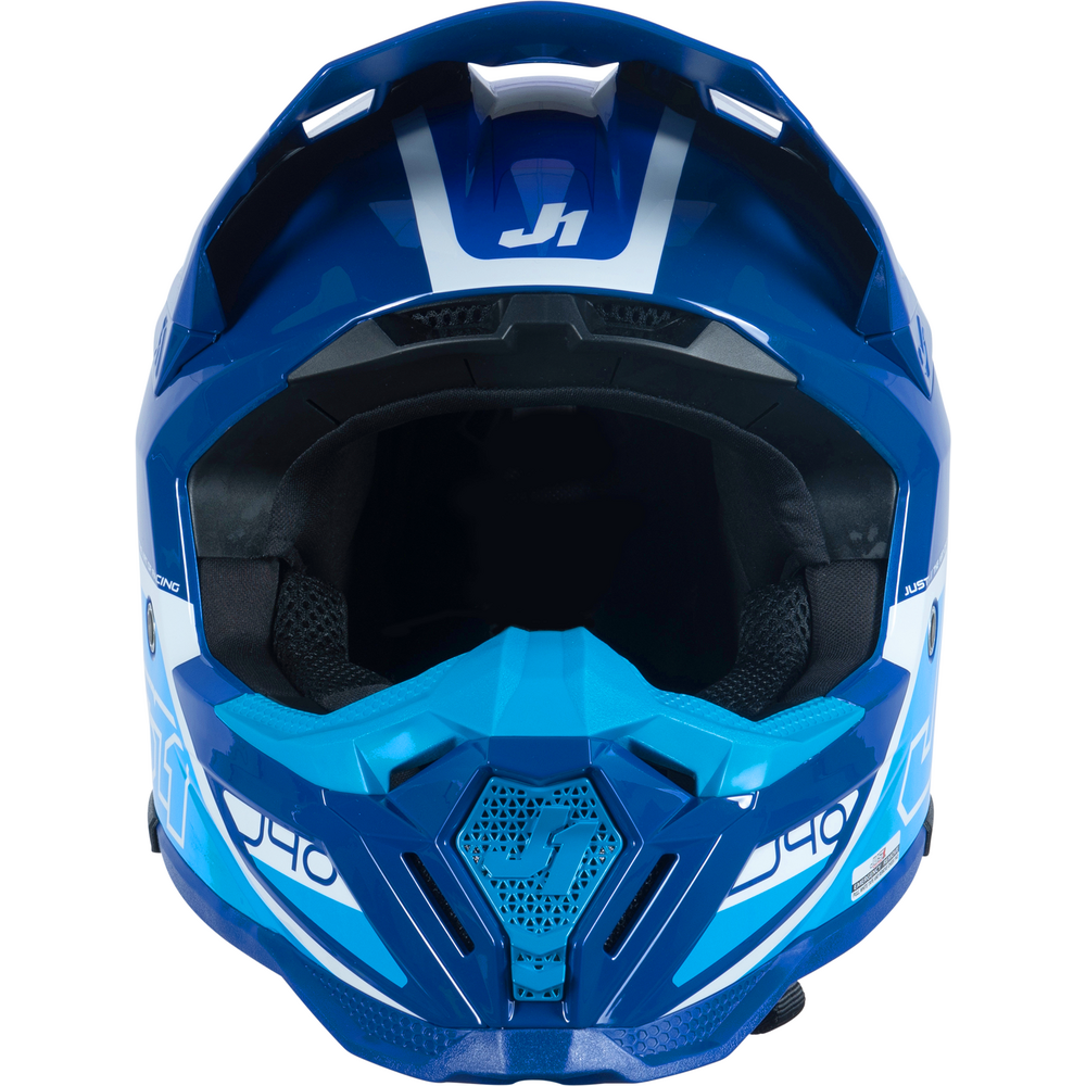 Just1 J40 Motocross Helmet Flash White / Blue FREE 1 YEAR Returns, FREE UK Delivery | ThrottleChimp