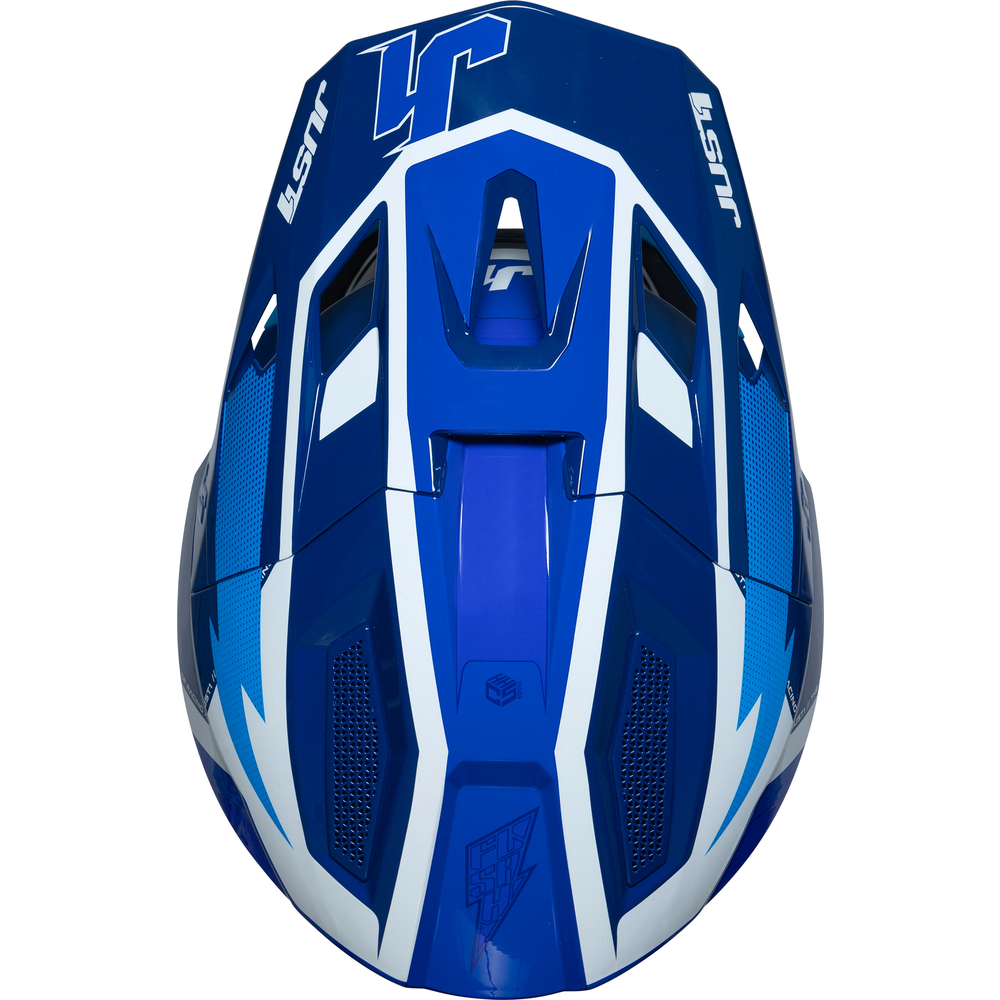 Just1 J40 Motocross Helmet Flash White / Blue FREE 1 YEAR Returns, FREE UK Delivery | ThrottleChimp