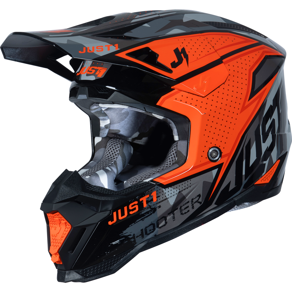 Just1 J40 Motocross Helmet Shooter Camo / Orange / Black FREE 1 YEAR Returns, FREE UK Delivery | ThrottleChimp