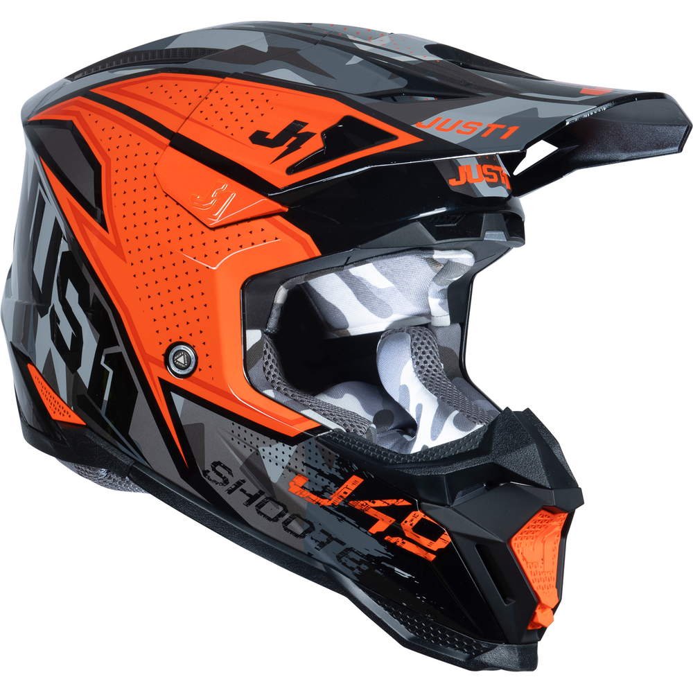 Just1 J40 Motocross Helmet Shooter Camo / Orange / Black FREE 1 YEAR Returns, FREE UK Delivery | ThrottleChimp