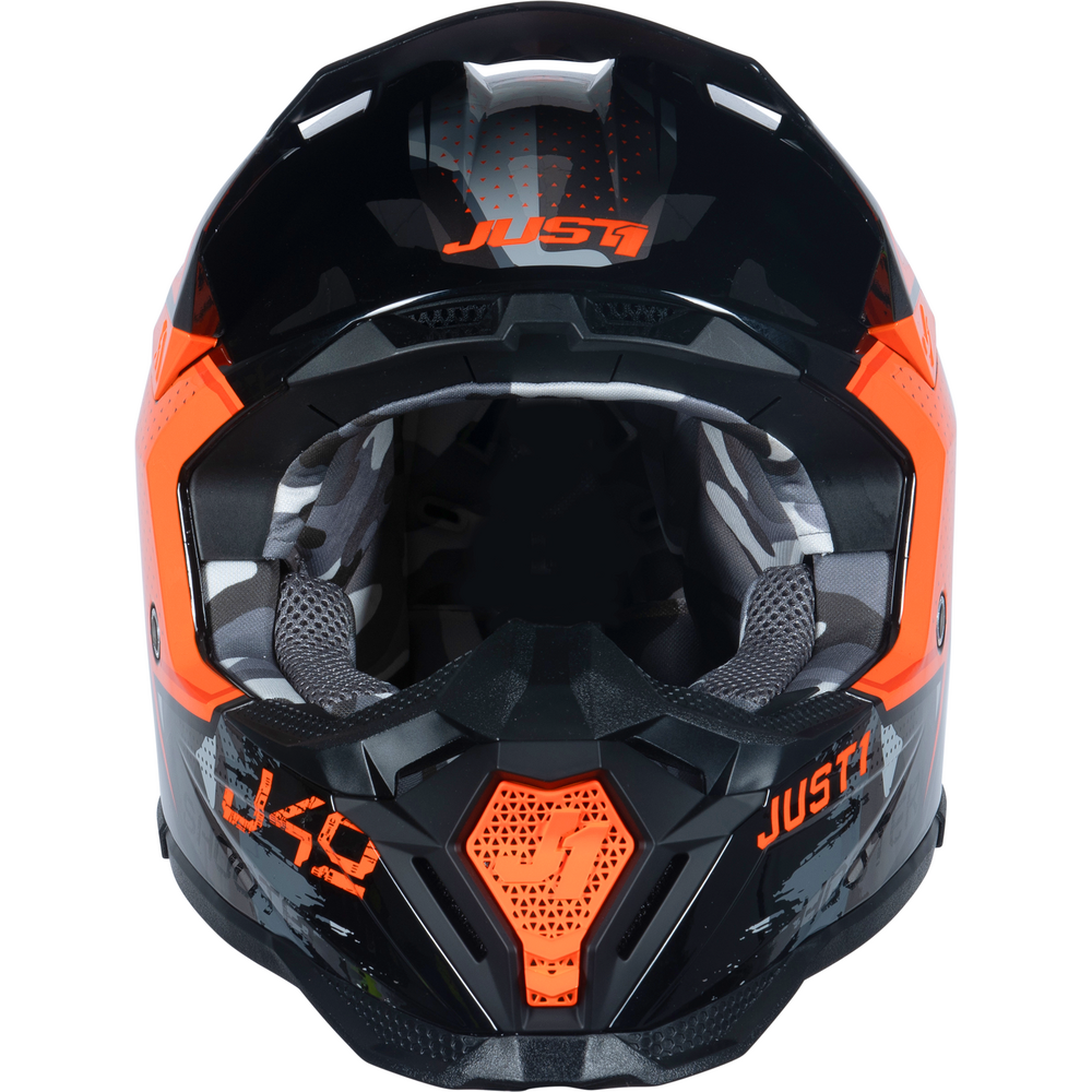Just1 J40 Motocross Helmet Shooter Camo / Orange / Black FREE 1 YEAR Returns, FREE UK Delivery | ThrottleChimp
