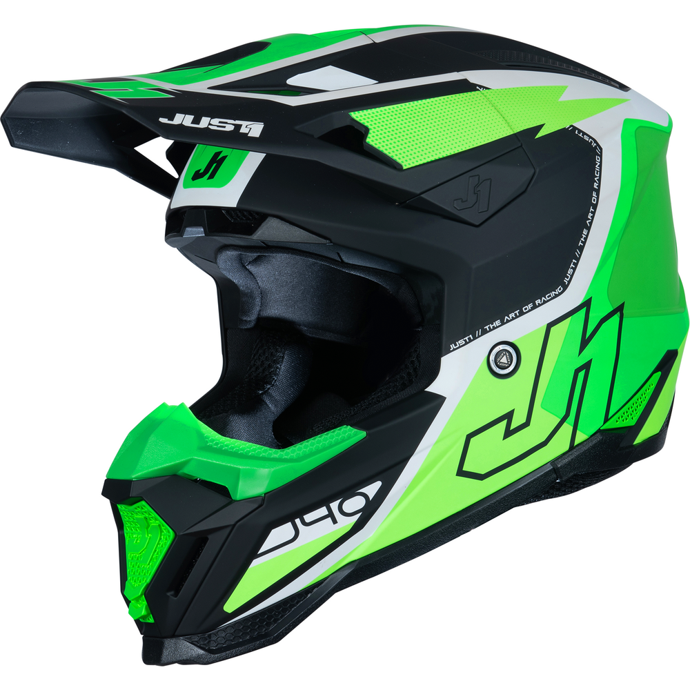 Just1 J40 Motocross Helmet Flash Fluo Green / White / Black FREE 1 YEAR Returns, FREE UK Delivery | ThrottleChimp