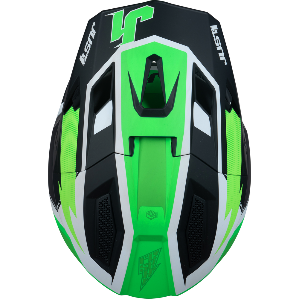 Just1 J40 Motocross Helmet Flash Fluo Green / White / Black FREE 1 YEAR Returns, FREE UK Delivery | ThrottleChimp