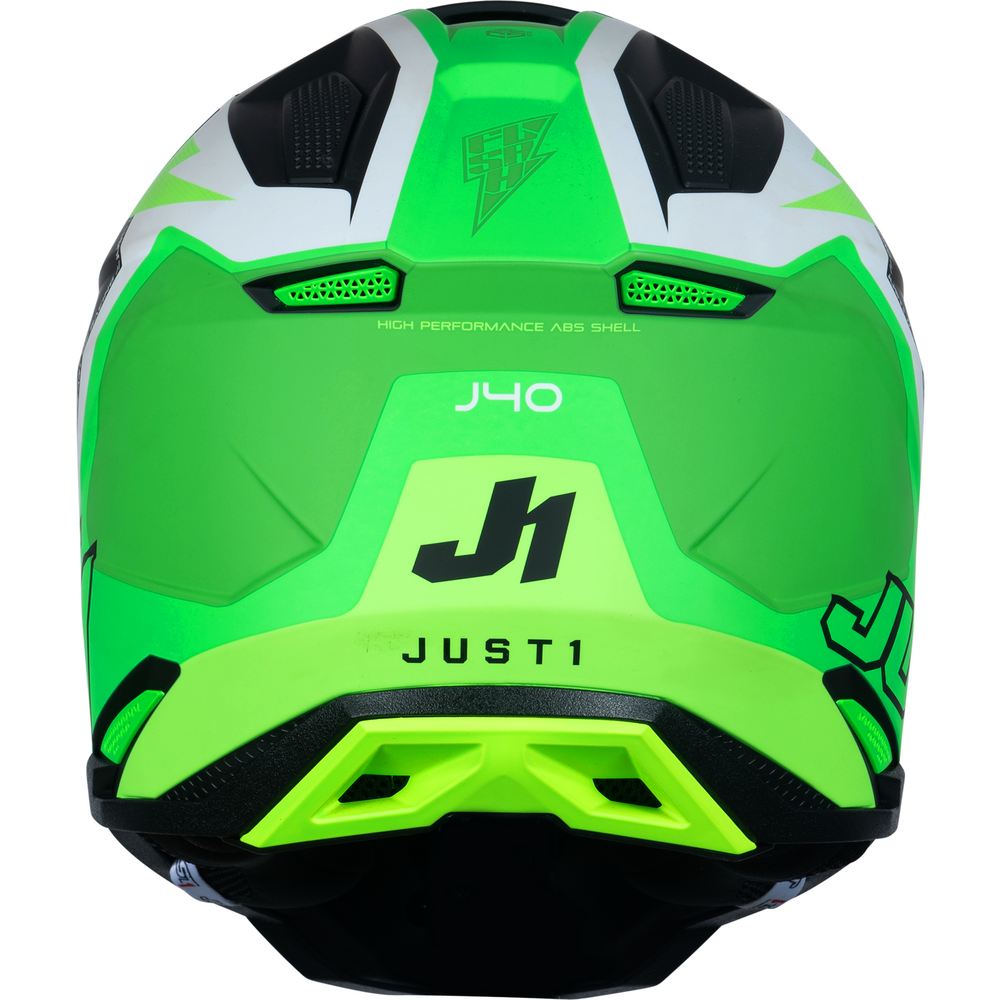Just1 J40 Motocross Helmet Flash Fluo Green / White / Black FREE 1 YEAR Returns, FREE UK Delivery | ThrottleChimp