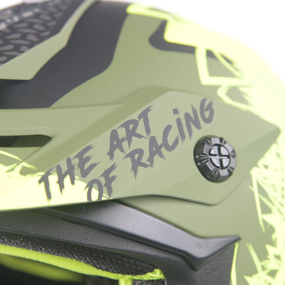 Just1 J38 MX Helmet Mask Fluo Yellow / Black / Matt Army Green FREE 1 YEAR Returns, FREE UK Delivery | ThrottleChimp