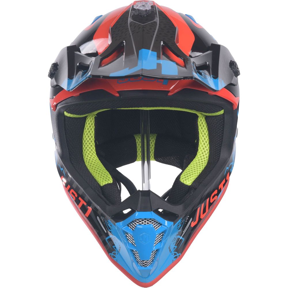 Just1 J38 MX Helmet Mask Blue / Red / Gloss Black FREE 1 YEAR Returns, FREE UK Delivery | ThrottleChimp