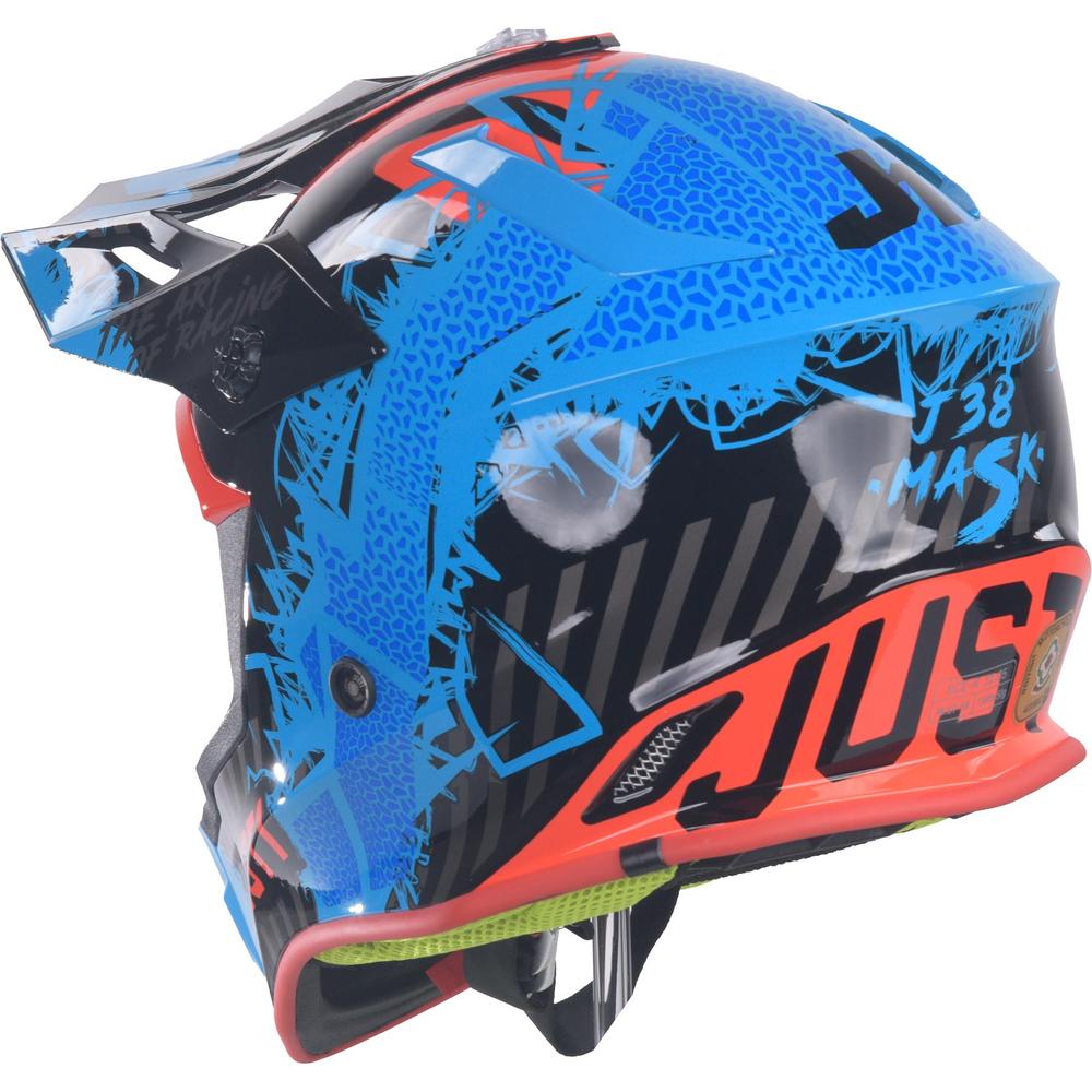 Just1 J38 MX Helmet Mask Blue / Red / Gloss Black FREE 1 YEAR Returns, FREE UK Delivery | ThrottleChimp