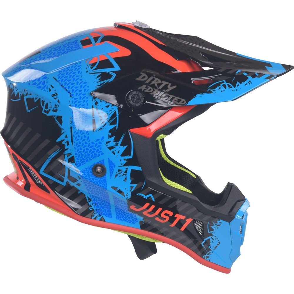 Just1 J38 MX Helmet Mask Blue / Red / Gloss Black FREE 1 YEAR Returns, FREE UK Delivery | ThrottleChimp