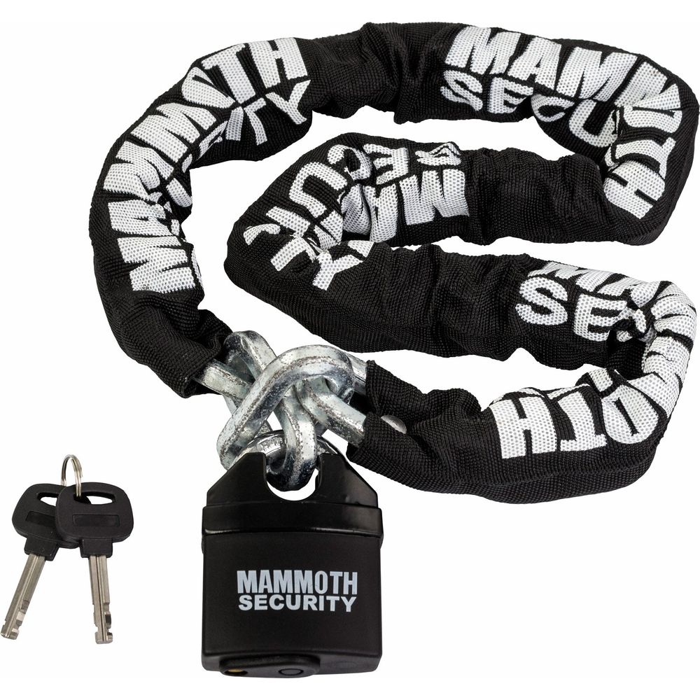 Mammoth Security Lock And Chain Chain / Closed Shackle Lock - 10 MM X 1200 MM FREE 1 YEAR Returns, FREE UK Delivery | ThrottleChimp