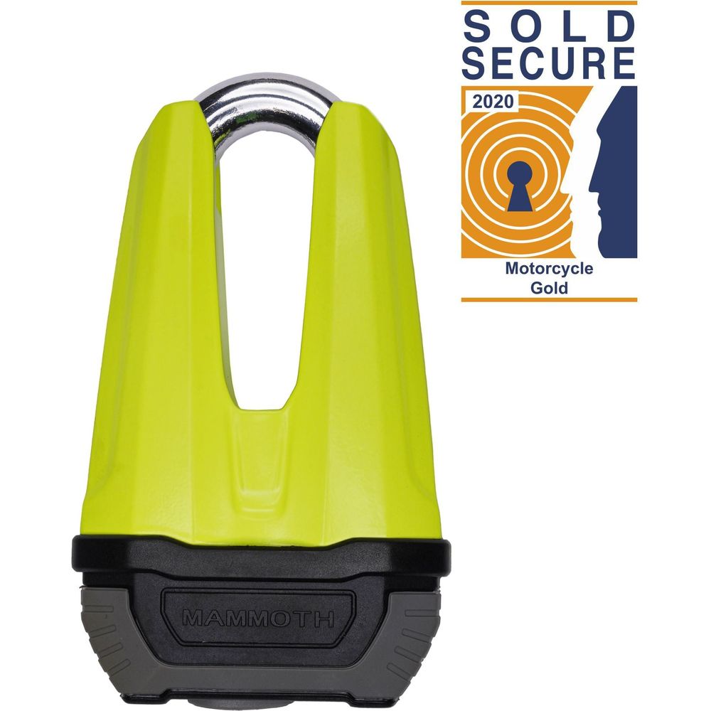 Mammoth Security Renegade Disc Lock 13 MM Fluo Yellow Sold Secure Gold Approved FREE 1 YEAR Returns, FREE UK Delivery | ThrottleChimp
