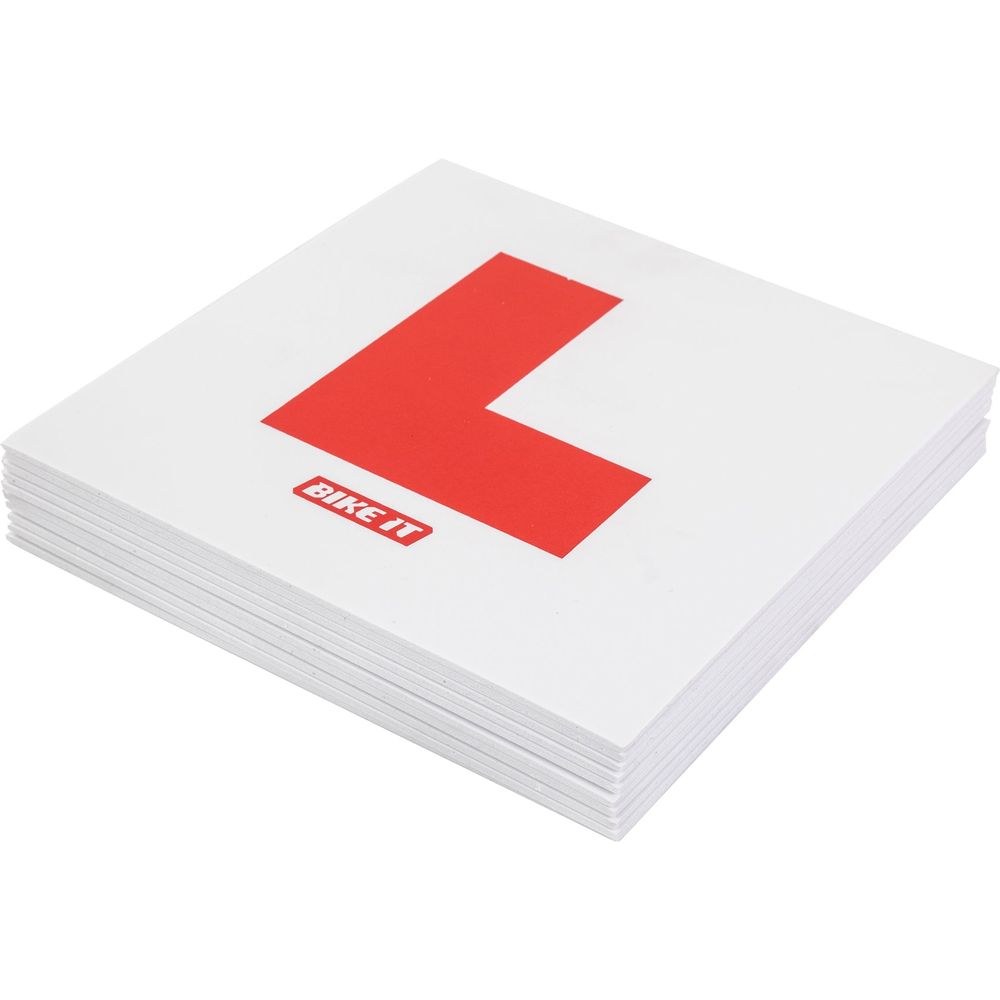 Bike It Rigid L-Plates - Pack Of 10 FREE 1 YEAR Returns, FREE UK Delivery | ThrottleChimp