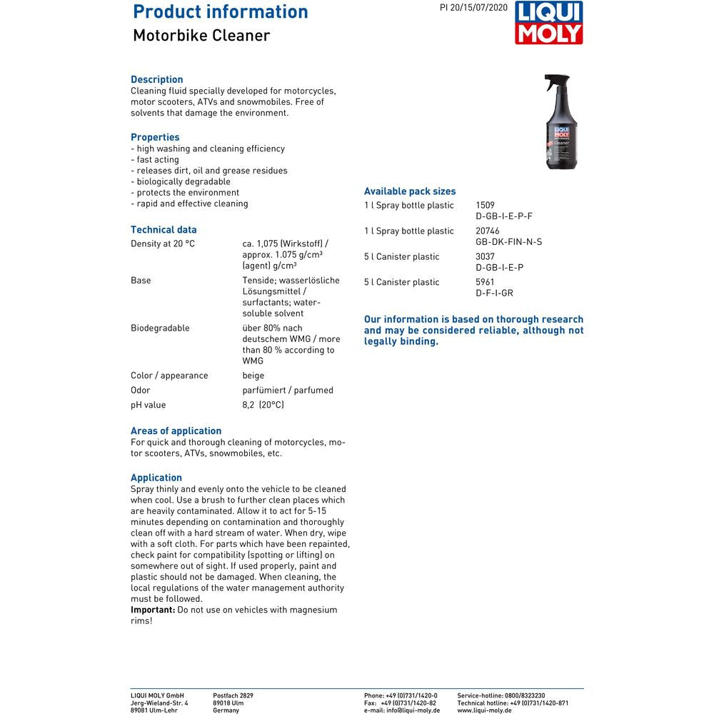 Liqui Moly Cleaner 3038 FREE 1 YEAR Returns, FREE UK Delivery | ThrottleChimp