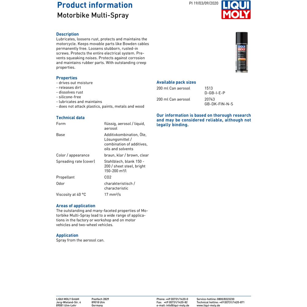 Liqui Moly Multi-Spray FREE 1 YEAR Returns, FREE UK Delivery | ThrottleChimp