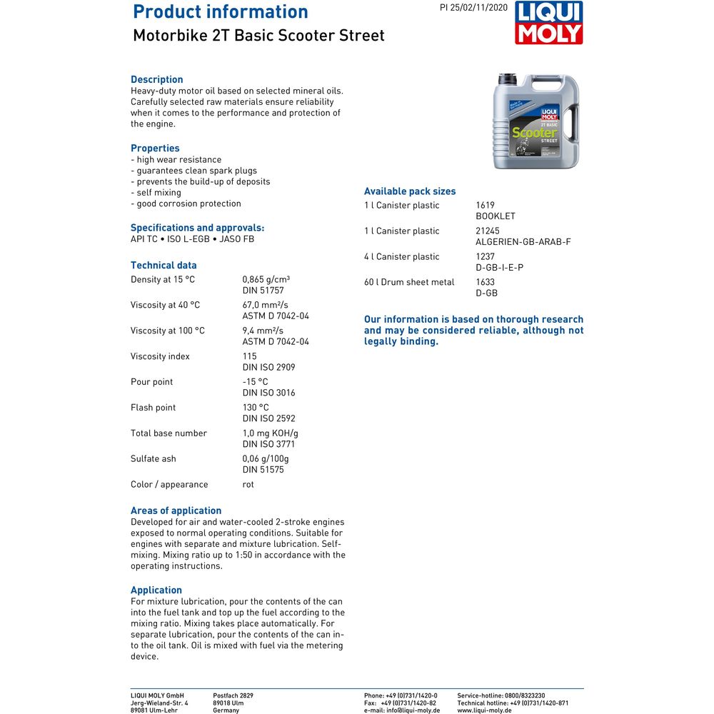 Liqui Moly 2 Stroke Mineral Basic Scooter Oil FREE 1 YEAR Returns, FREE UK Delivery | ThrottleChimp