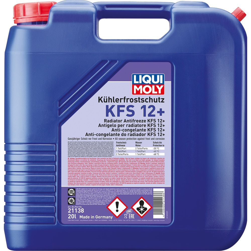 Liqui Moly Radiator Antifreeze KFS 12+ 20L Canister FREE 1 YEAR Returns, FREE UK Delivery | ThrottleChimp