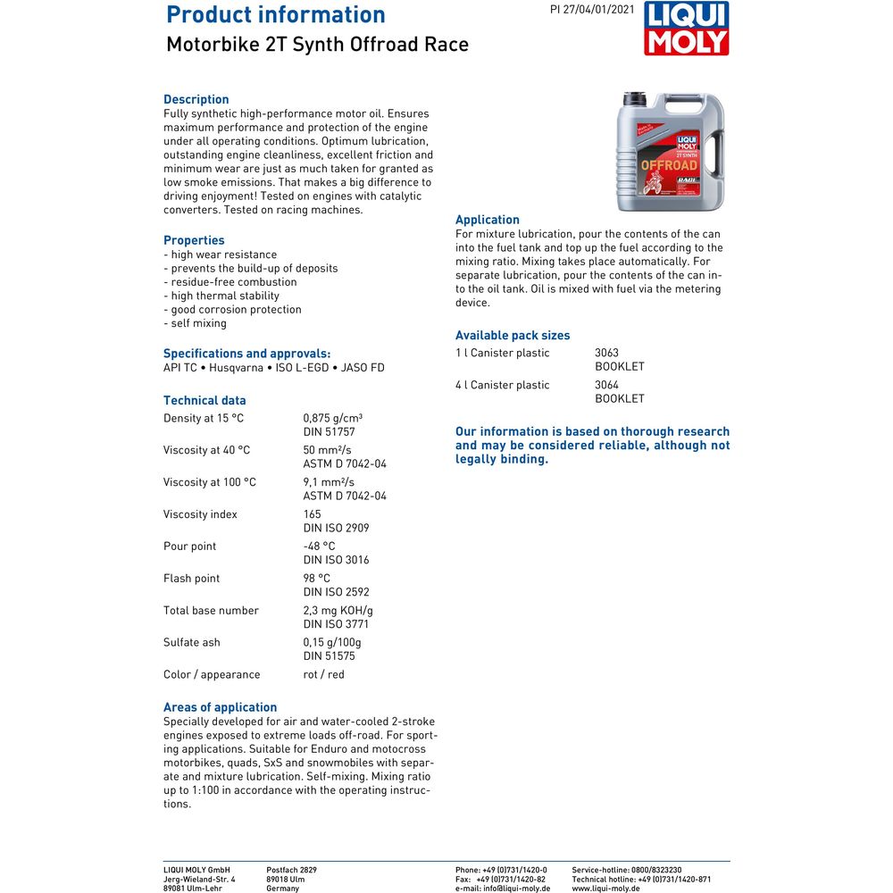 Liqui Moly 2 Stroke Fully Synthetic Offroad Race Oil FREE 1 YEAR Returns, FREE UK Delivery | ThrottleChimp