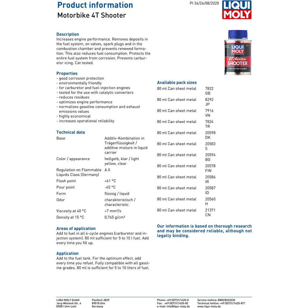 Liqui Moly Tray Of 4T Shooters - Pack Of 24 FREE 1 YEAR Returns, FREE UK Delivery | ThrottleChimp