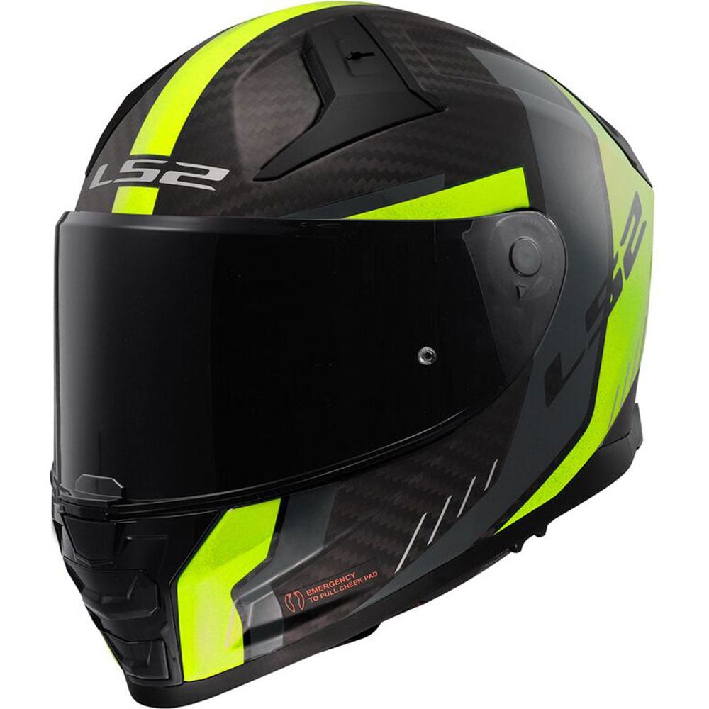 LS2 FF811 Vector 2 Carbon ECE 22.06 Grid Matt Hi-Viz Yellow