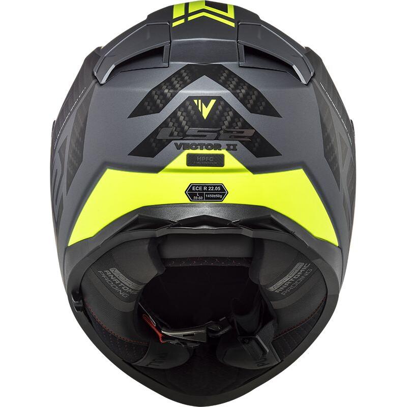 LS2 FF811 Vector 2 ECE 22.06 Splitter Matt Titanium / Hi-Viz Yellow