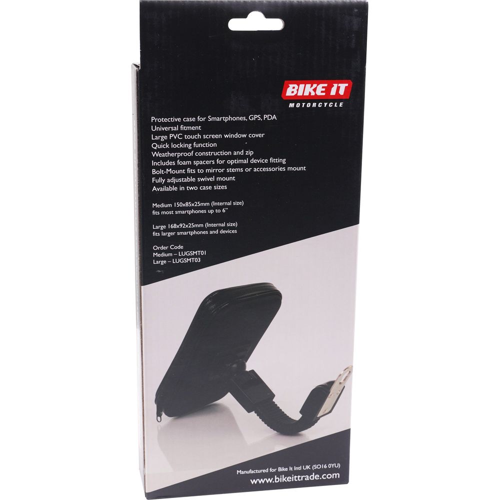 Bike It Mirror-Mount Large Smartphone Holder - 168X92X25mm (ID) 183X110X30mm (OD) FREE 1 YEAR Returns, FREE UK Delivery | ThrottleChimp