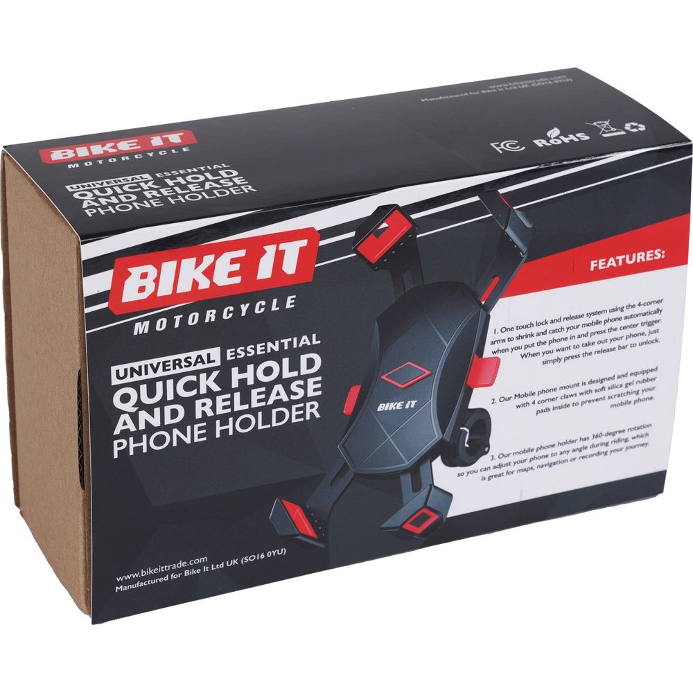 Bike It Universal Essential Quick Hold And Release Phone Holder FREE 1 YEAR Returns, FREE UK Delivery | ThrottleChimp